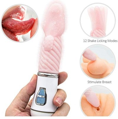 Female Masturbator Licking Tongue Sex Toy