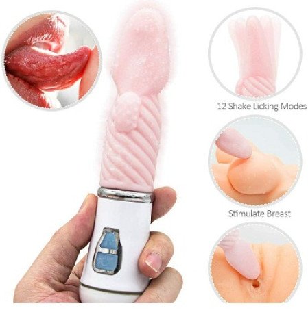 Female Masturbator Licking Tongue Sex Toy